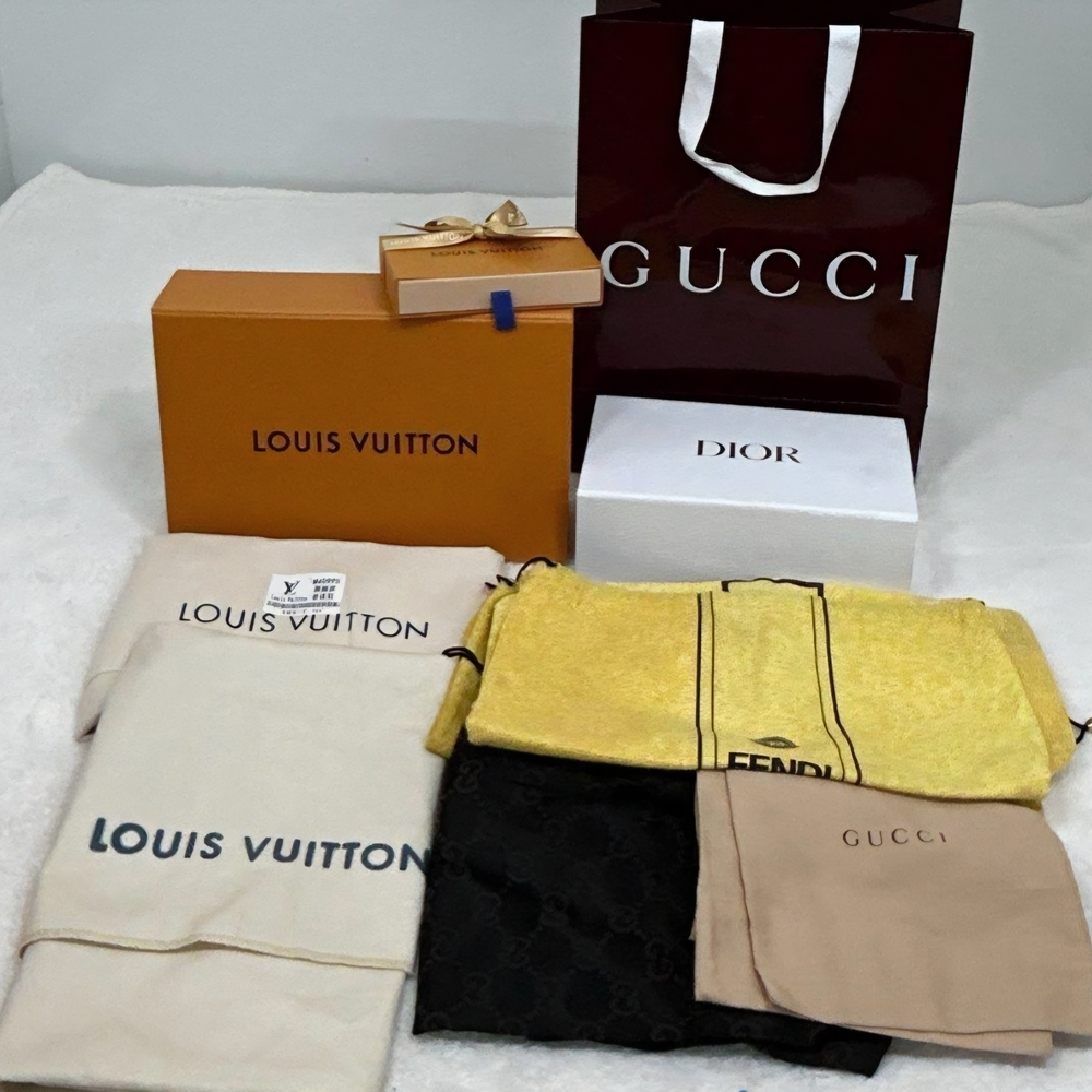 Louis Vuitton Cream and Black Accessory Set